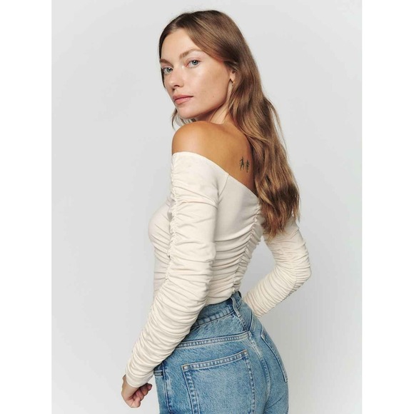 NWT Reformation Leonora Knit Top Cream – Size L - Picture 4 of 11